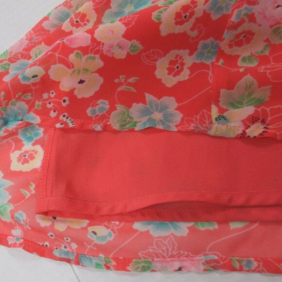 FREE PEOPLE Floral Flounce Coral SHORTS Women's Size 6 Flowy Ruffle Boho Shorts - Picture 7 of 14